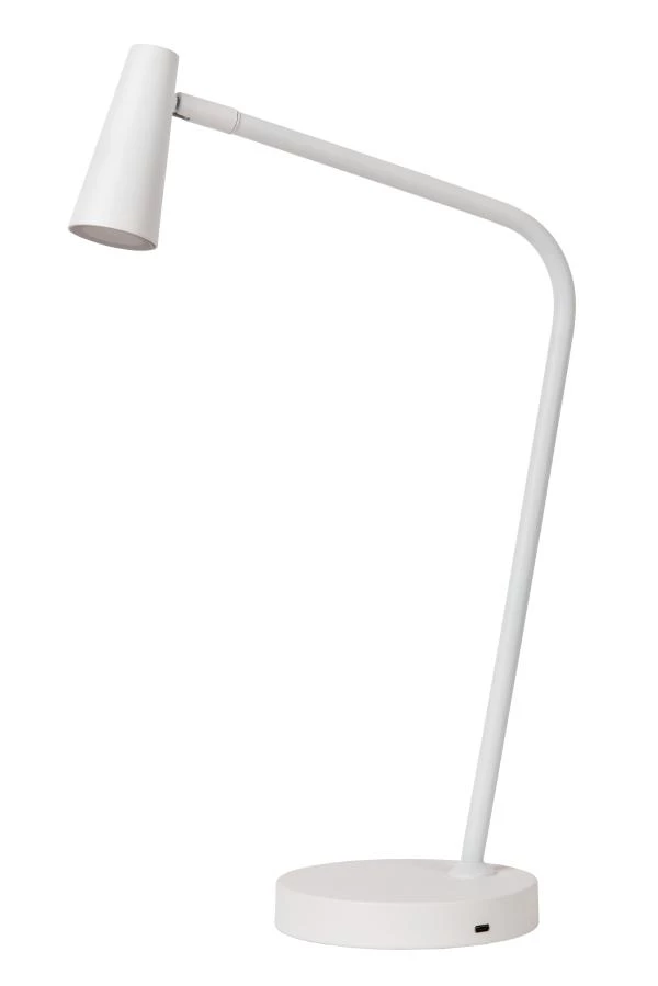Lucide STIRLING - Oplaadbare Bureaulamp - Accu/Batterij - LED 3 StepDim - 1x3W 2700K - Wit - uitgezet